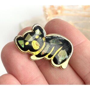 Koala Bear Gold Toned Figural Opal Inlay Vintage Brooch | Lapel Pin | Pendant